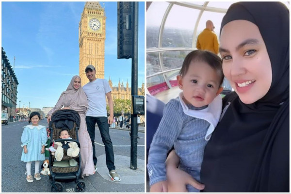 10 Potret Keluarga Kartika Putri Berlibur ke London, Khalisa Happy!