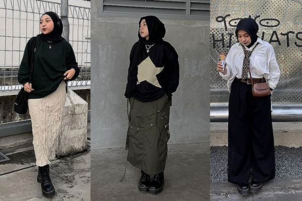 9 OOTD Hijab Nuansa Hitam ala Siti Rachmah, Bold Dan Super Stylish!