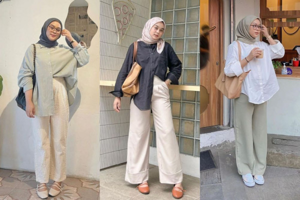 OOTD Hijab dengan Kemeja Oversize ala Adzara Afifah