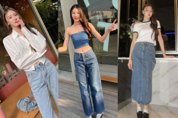 10 Ide Outfit Effortless Nuansa Denim ala View Benyapa