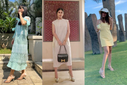 9 Inspirasi Dress Mama Muda ala Eva Anindita, Modis Banget