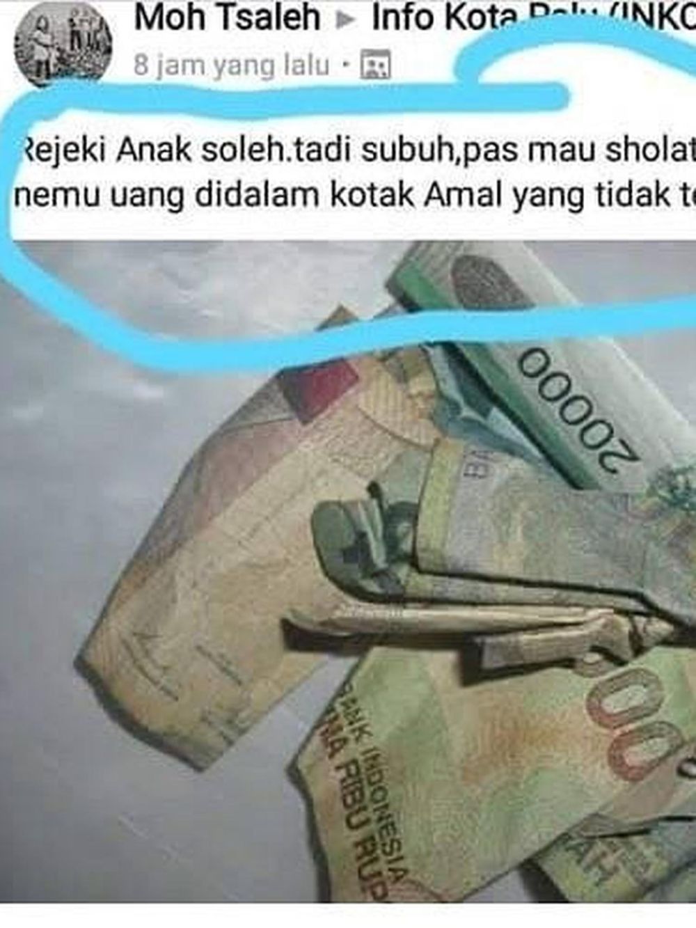 Postingan Kocak Orang Saat Nemu Uang Untung Atau Buntung