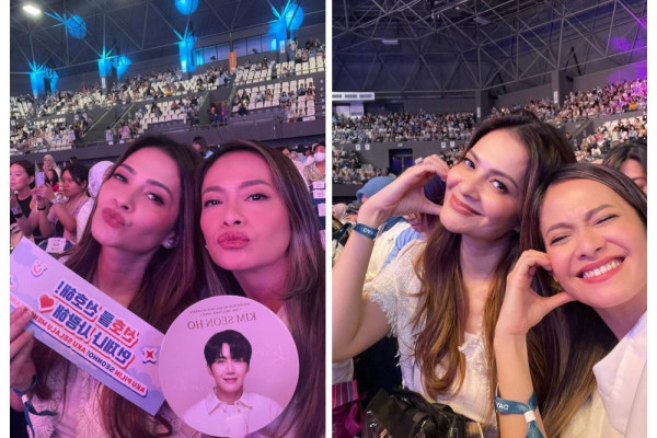 7 Momen Ersa Mayori dan Cut Tari Nonton Fan Meeting Kim Seon Ho, Happy