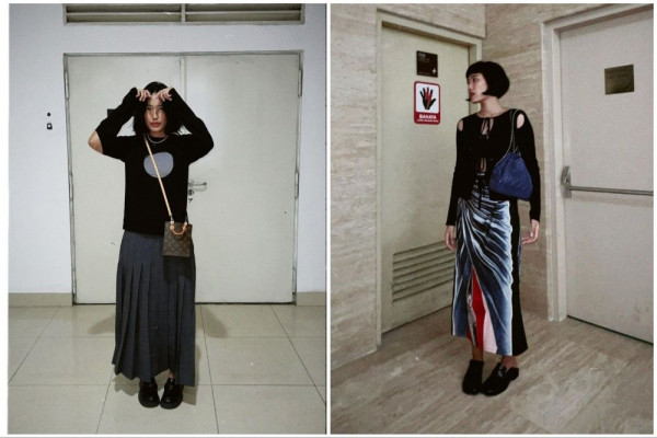 13 Ide Padu Padan Long Skirt Alika Islamadina, Style Mama Muda Kece