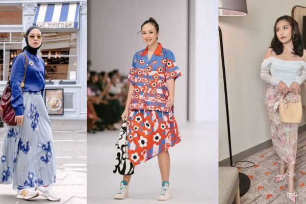 7 Ide OOTD Rok Floral ala Seleb Tanah Air, Manis Banget!