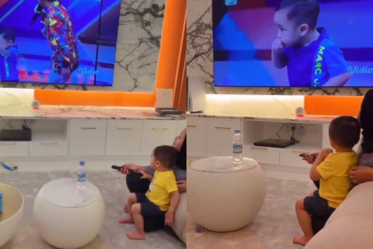 7 Momen Rayyanza Nonton Diri Sendiri TV, Serius Banget