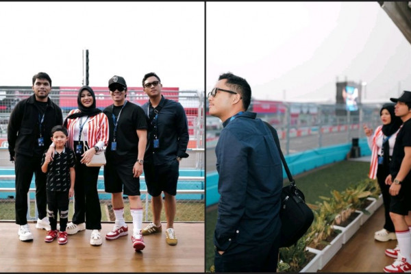 8 Potret Keluarga Aurel Hermansyah ke Jakarta E-Prix 2023