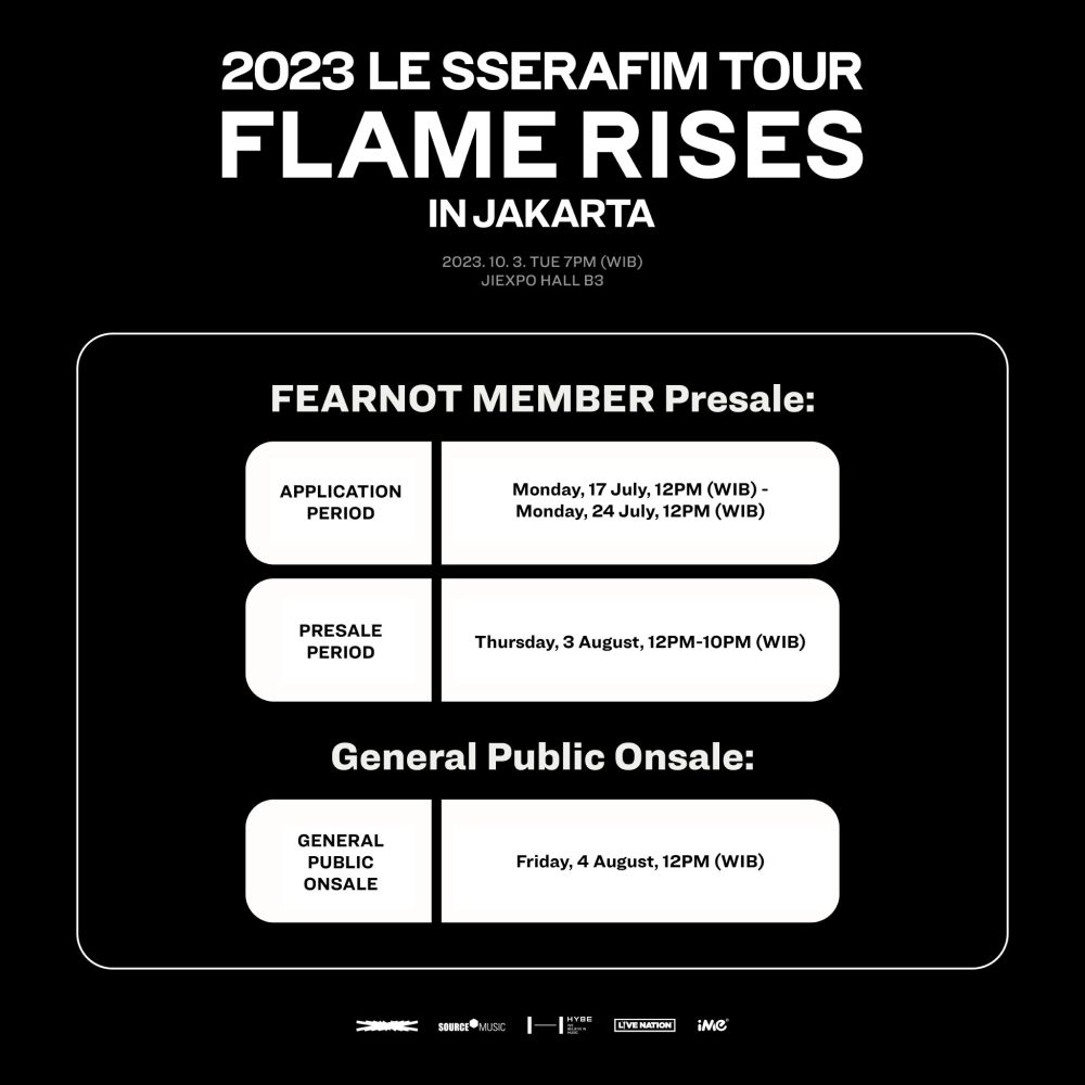 Harga Tiket Konser LE SSERAFIM TOUR in Jakarta dan Cara Beli