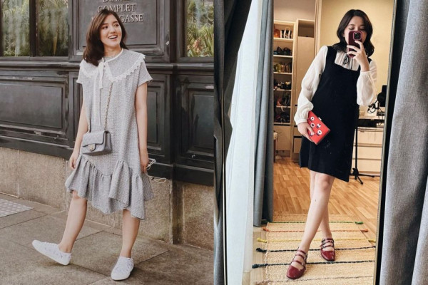 9 Gaya Busana Ify Alyssa Bertema Korean Look, Feminin dan Manis