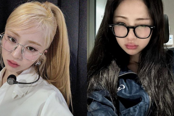 8 Potret Huh Yunjin LE SSERAFIM dengan Aksesori Kacamata