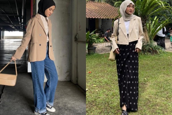 8 Ide Outfit dengan Blazer Krem ala Inas Rana, Cocok Dipakai ke Kantor
