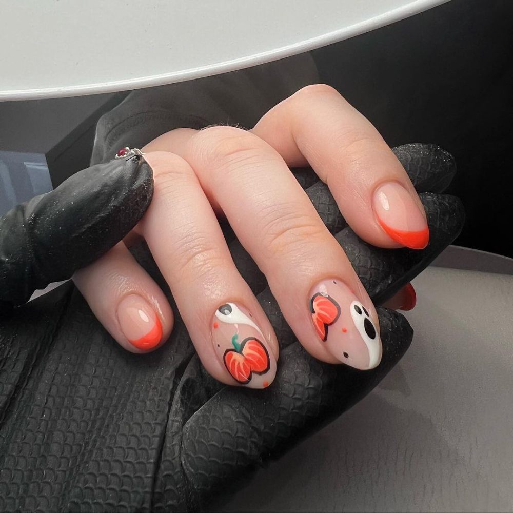 35 Inspirasi Nail Art Nuansa Warna Oranye, Fresh!