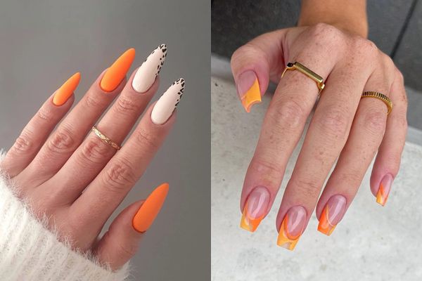 35 Inspirasi Nail Art Nuansa Warna Oranye, Fresh!