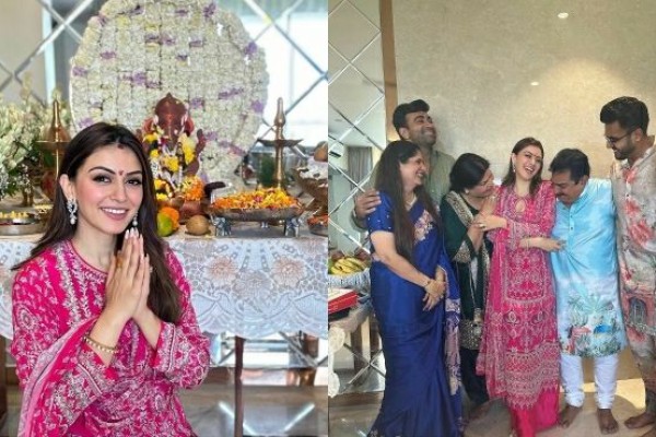 7 Potret Perayaan Festival Ganesh Chaturthi Hansika Motwani