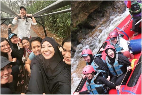 11 Potret Natasha Rizky Camping dan Arung Jeram di Pengalengan, Seru!