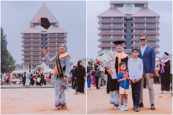 10 Potret Soleh Solihun Dampingi Istri Wisuda S2, Keluarga Harmonis!