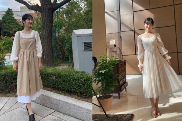 9 Inspirasi Outfit Midi Dress ala Shin Ye Eun, Super Modis!