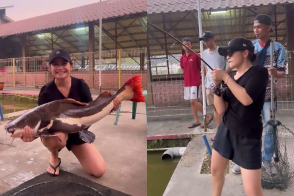 7 Potret Prilly Mancing, 20 Menit Fight dengan Ikan Monster!