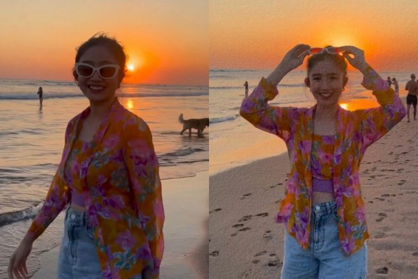 Potret Febby Rastanty Ke Pantai Pakai Kebaya, Out Of The Box