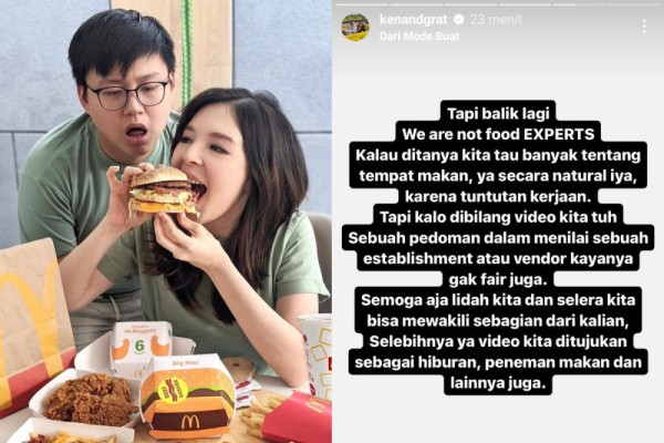 Komentar Ken dan Grat Soal Profesi Food Vlogger, Ngaku Bukan Pakarnya!