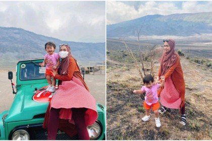 9 Potret Ria Ricis Moana Main Gunung Bromo, Aktif