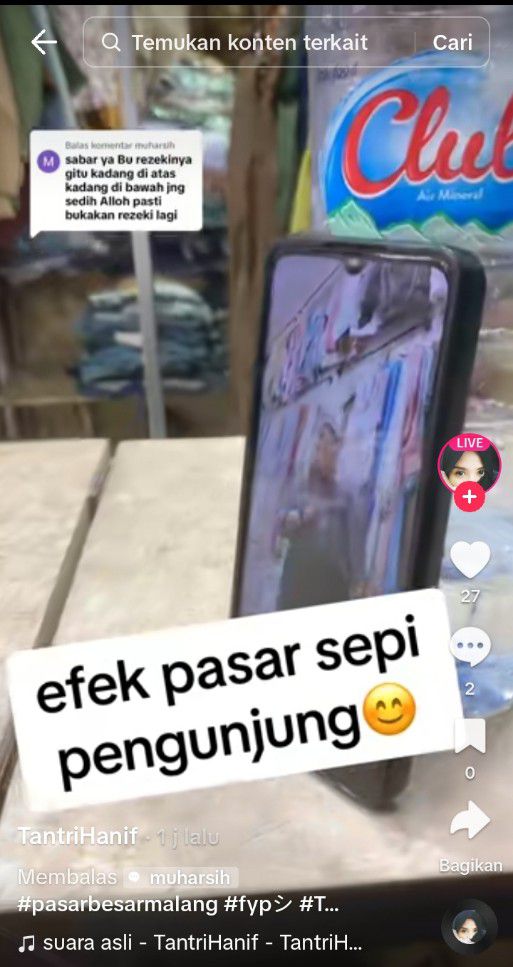 Kalah dari TikTok Live, Pedagang Pasar Besar Malang Makin Ditinggalkan