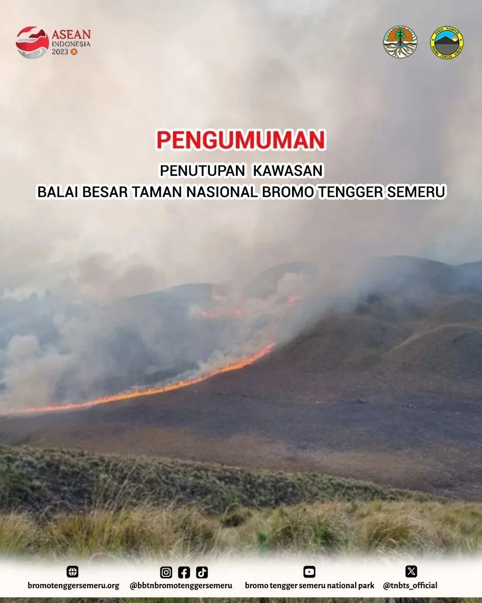 Api Belum Padam, Kawasan Gunung Bromo Tengger Semeru Diisolasi
