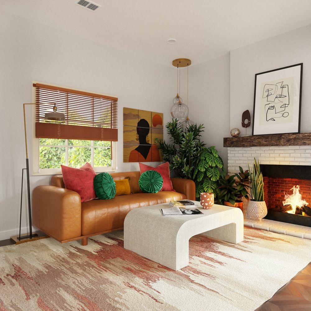 7 Inspirasi Desain Mix and Match Sofa Oranye dengan Furnitur Lain