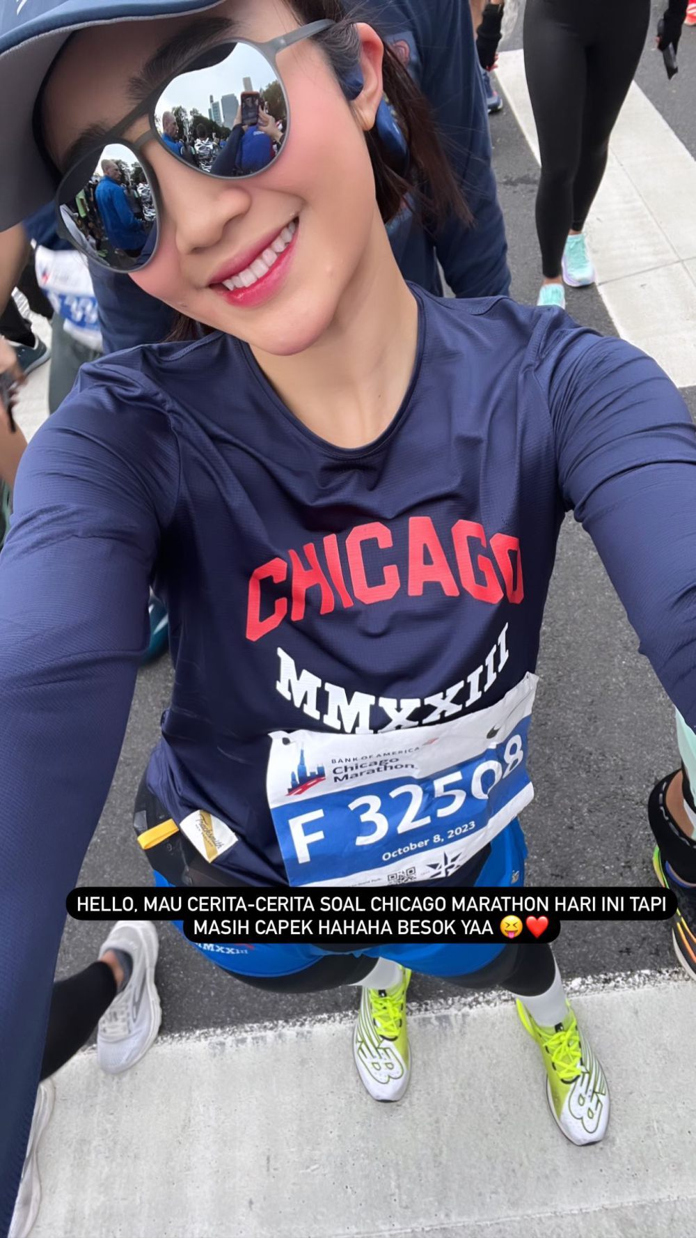 7 Potret Febby Rastanty Ikut Chicago Marathon 2023