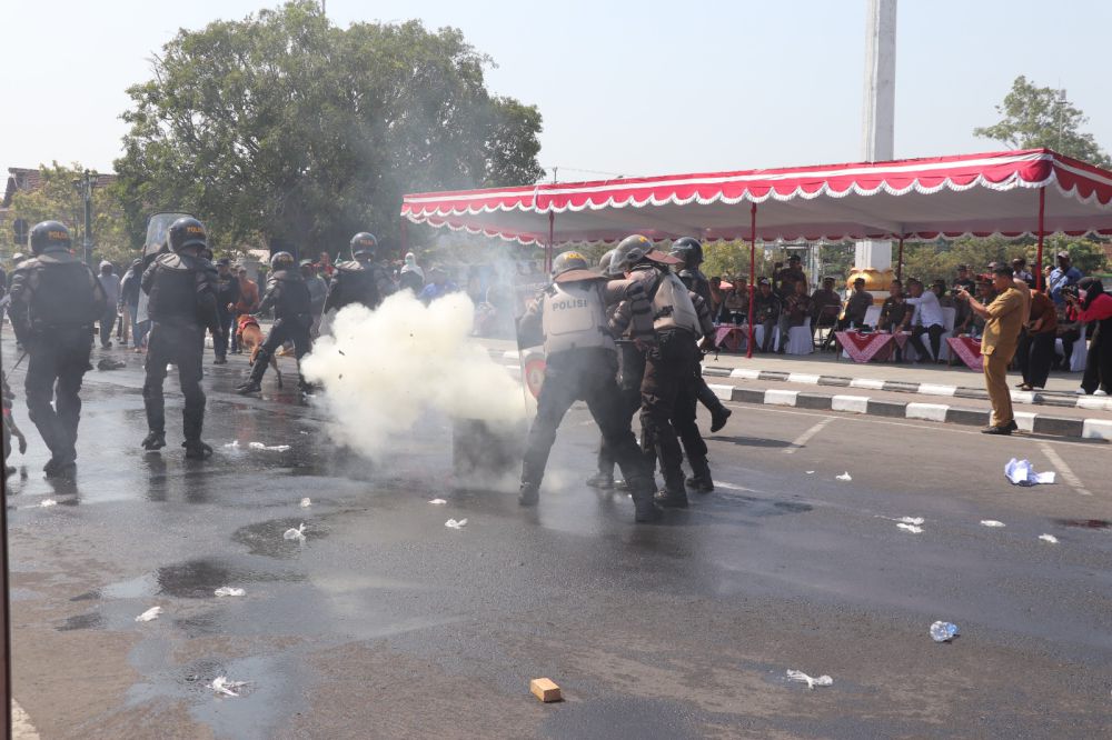 Persiapan Pemilu 2024, Polres Bantul Gelar Simulasi Sispamkota