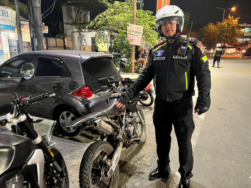 Polisi Bantul Razia 300 Motor Knalpot Blombongan