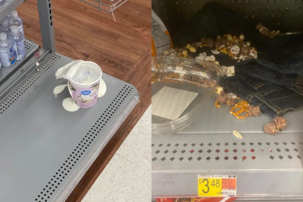 8 Potret Lucu Makanan Bekas Pengunjung di Swalayan, Belum Dibayar!