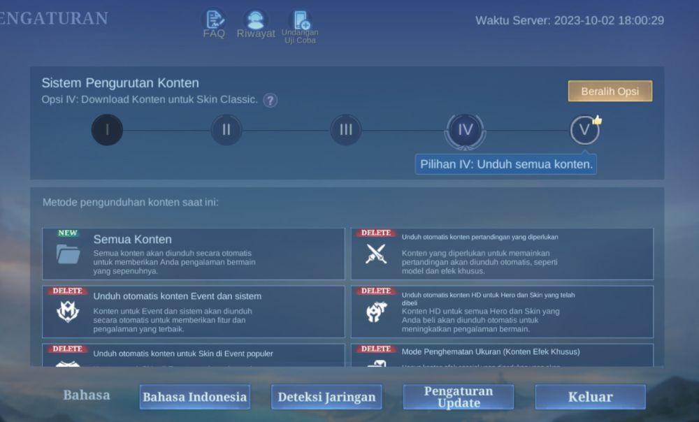 Berapa ukuran data mobile legends 2024?