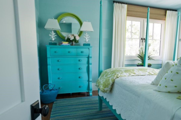 10 Inspirasi Desain Kamar Tidur Nuansa Warna Turquoise