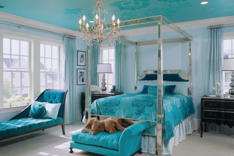 10 Inspirasi Desain Kamar Tidur Nuansa Warna Turquoise