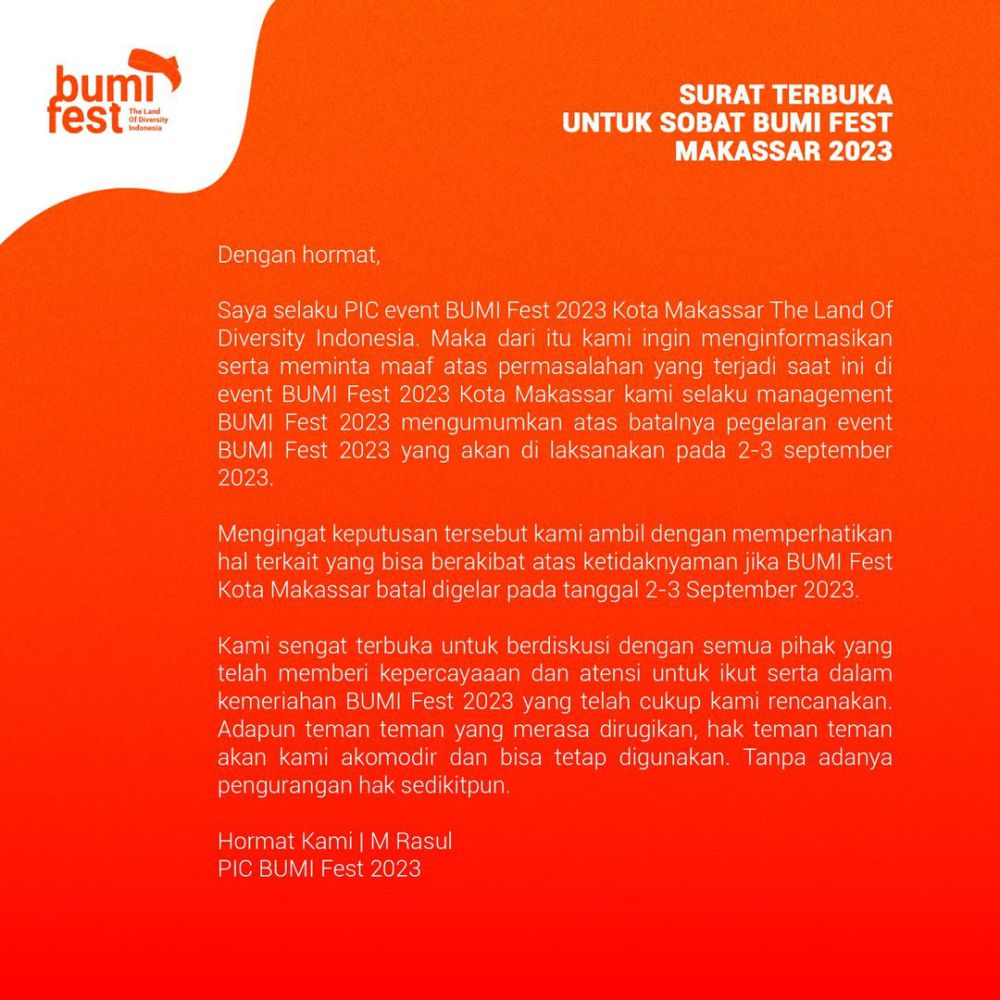 Festival Musik 2023 di Indonesia yang Batal Digelar