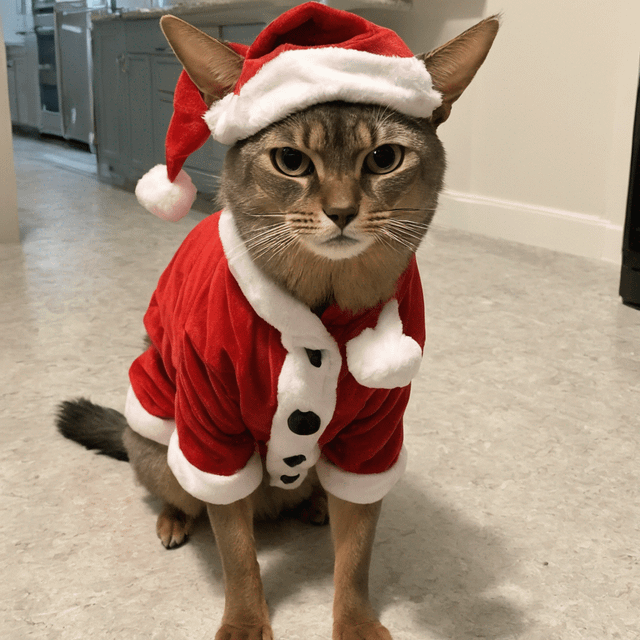 8 Potret Kucing Pakai Kostum Santa Claus, Siap Bagi-Bagi Kado Natal