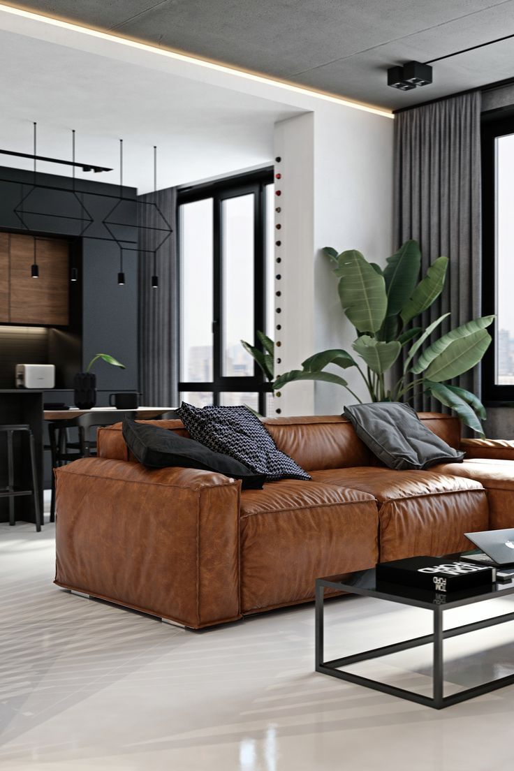 8 Ide Padu Padan Sofa Kulit untuk Interior Minimalis Tema Industrial