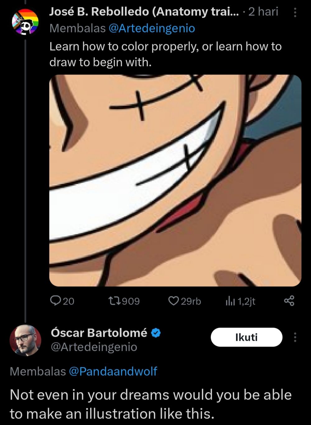 Ejek Animator One Piece, Artist AI Dirujak Netizen di Twitter