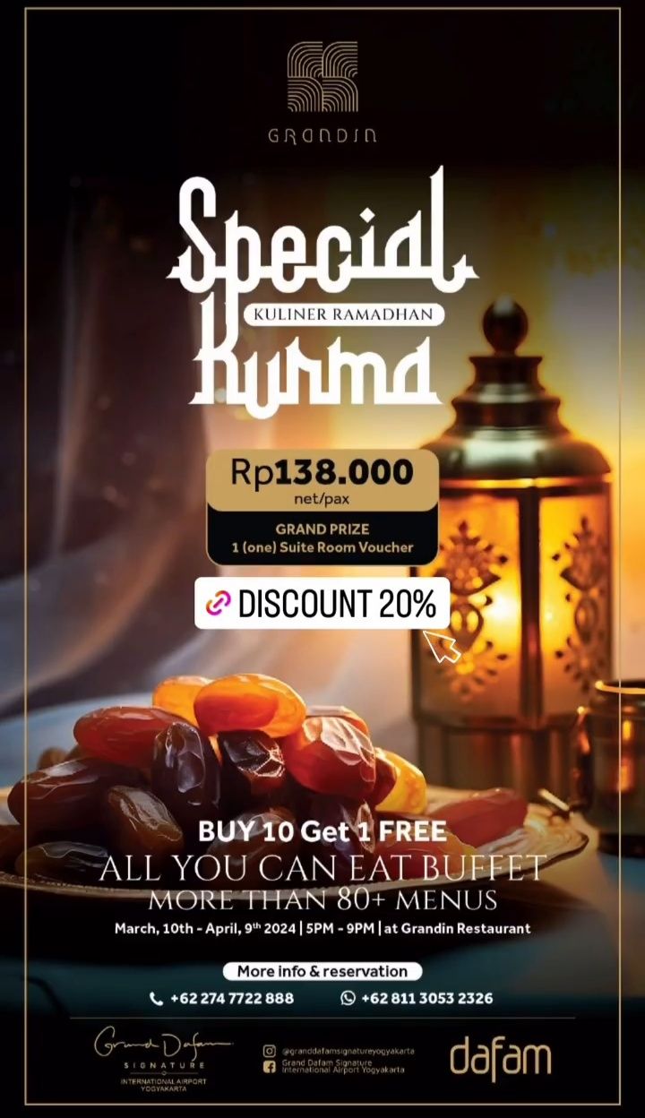 9 Promo Bukber Hotel di Jogja saat Ramadan 2024, Serba Rp100 Ribuan