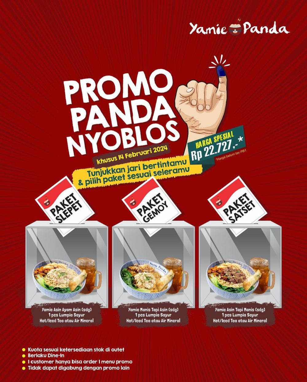 8 Promo Makan saat Pemilu 2024 di Jogja, Tunjukan Jarimu