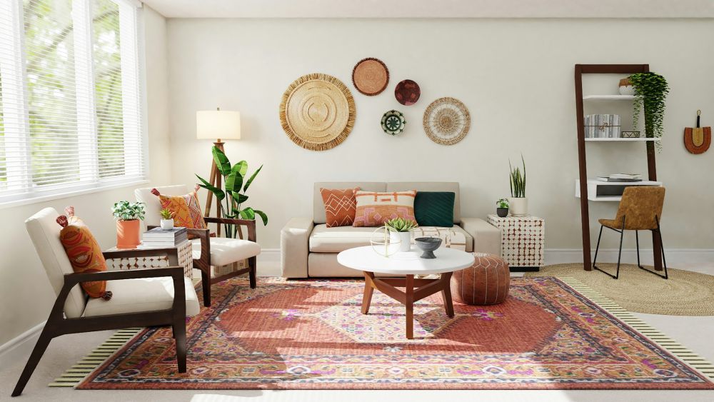 15 Inspirasi Living Room Bergaya Minimalis Bohemian, Super Estetik!