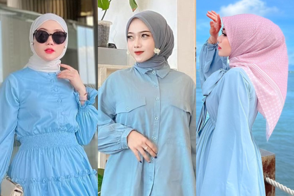 Warna Hijab Yang Cocok Dipadukan Baju Biru Muda