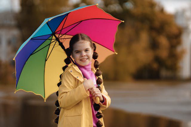 5 Tips Memilih Mantel atau Jas Hujan untuk Anak, Berwarna Terang 