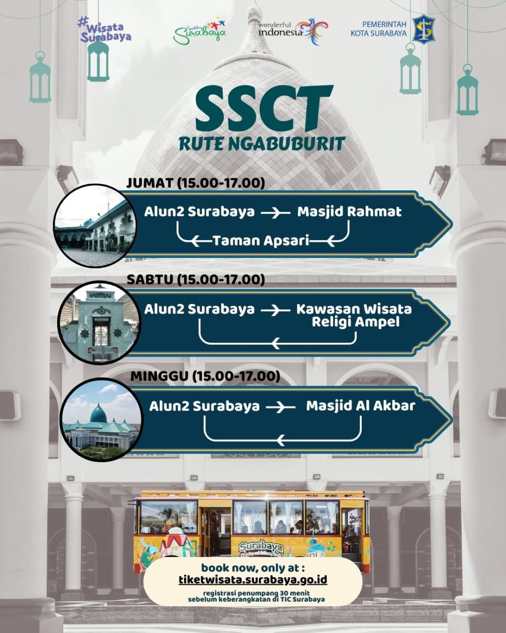 Rute Terbaru Bus SSCT Edisi Ngabuburit Keliling Surabaya  