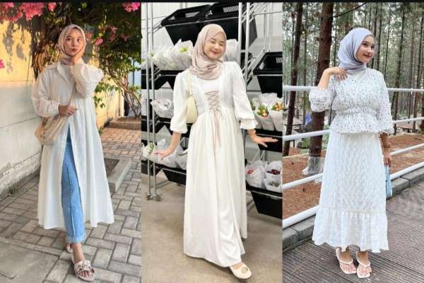 8 OOTD Hijab Nuansa Putih ala Siska Amera, Anggun Banget!