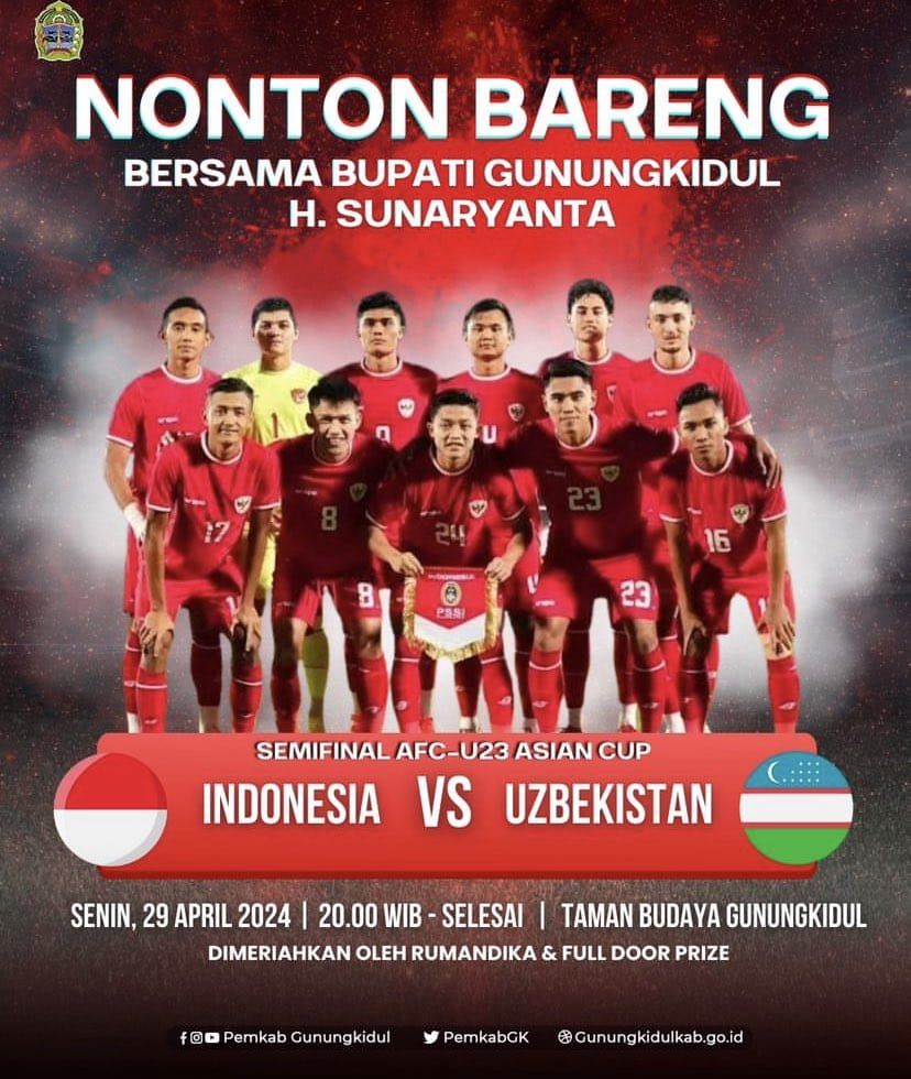 9 Lokasi Nobar Timnas Indonesia VS Uzbekistan Piala Asia U23 di Jogja