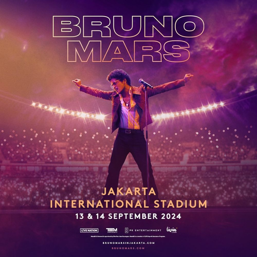 Harga Tiket Konser Bruno Mars 2024 di Jakarta, Dari 950 Ribu