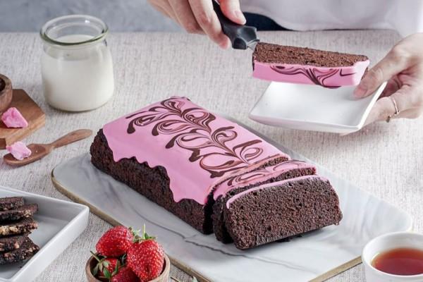 Brownies Kukus Pink Marble ala Amanda