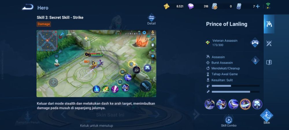 5 Fakta Hero Prince of Lanling di Honor of Kings, Mode Stealth!